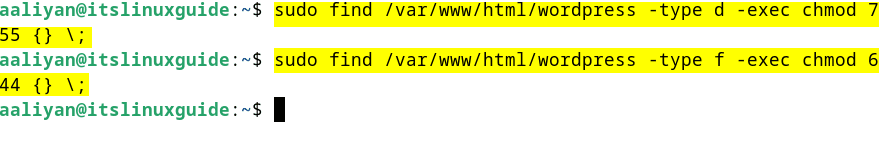 Changing permissions for directories and files in WordPress in Debian 