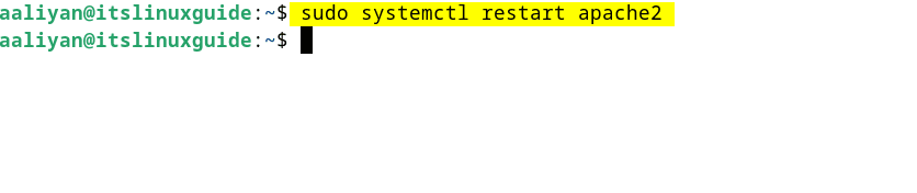 Restarting Apache2 on Debian to apply changes