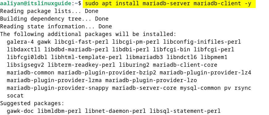 Installing MariaDB client and server on Debian for WordPress 