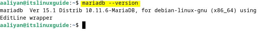 Verifying MariaDB version on Debian 