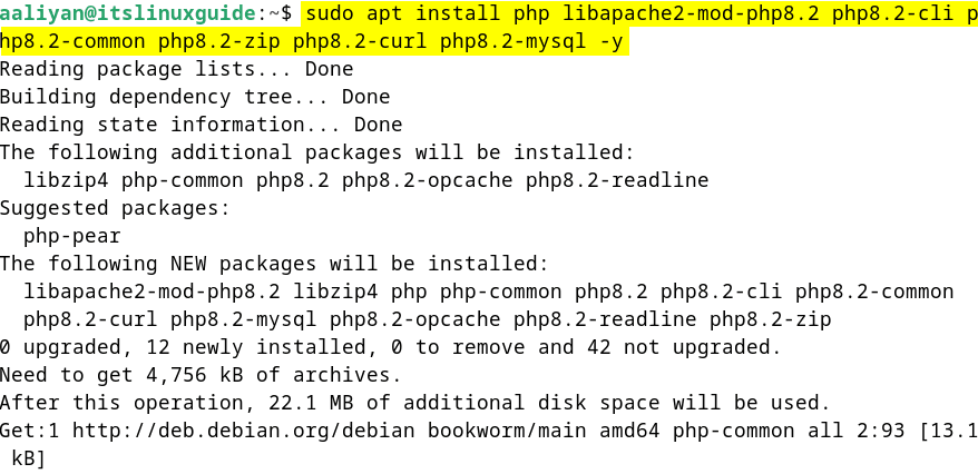 Installing PHP on Debian along with some PHP extensions for WordPress