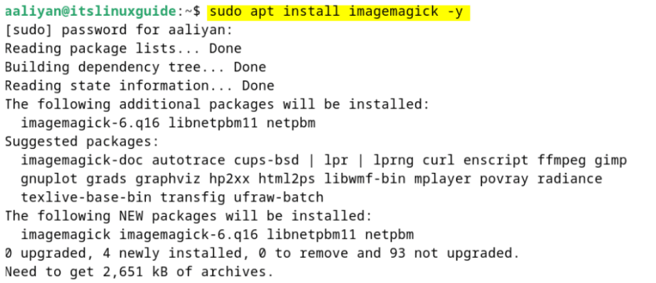 Installing ImageMagick Through Default Package Manager on Debian