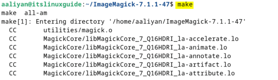Creating a setup file using the make utility on Debian for ImageMagick