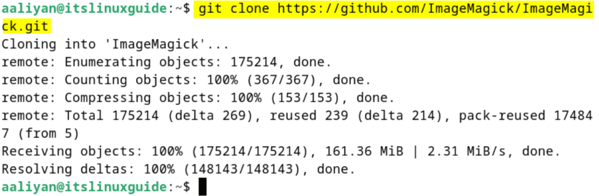 Cloning the ImageMagick repository from GitHub on Debian 