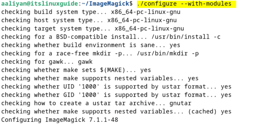 Executing the configuration file for necessary modules in the build process on Debian 