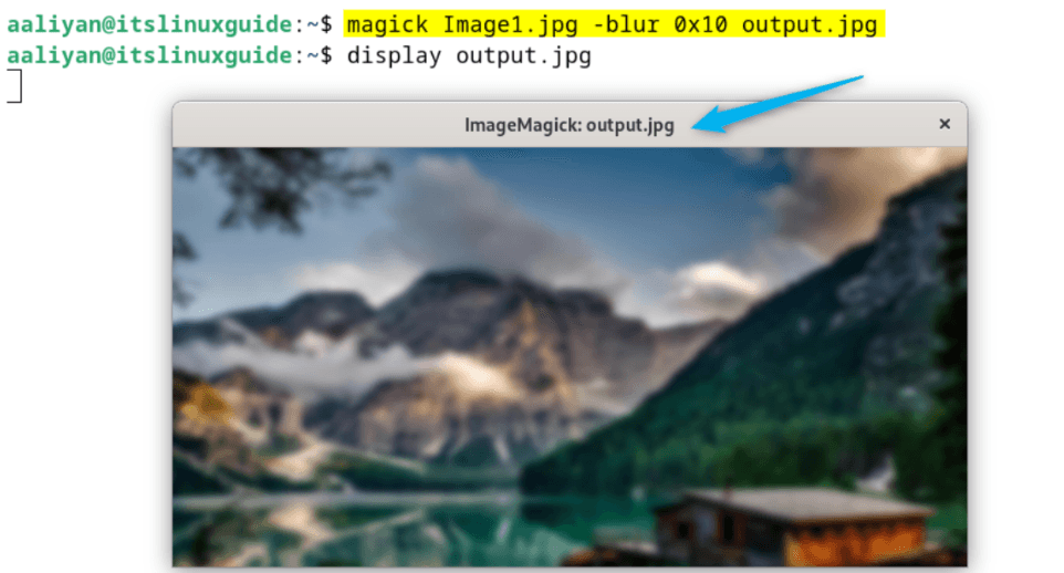 Blurring an Image in Debian using ImageMagick
