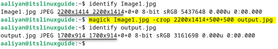 Cropping an Image in Debian using ImageMagick