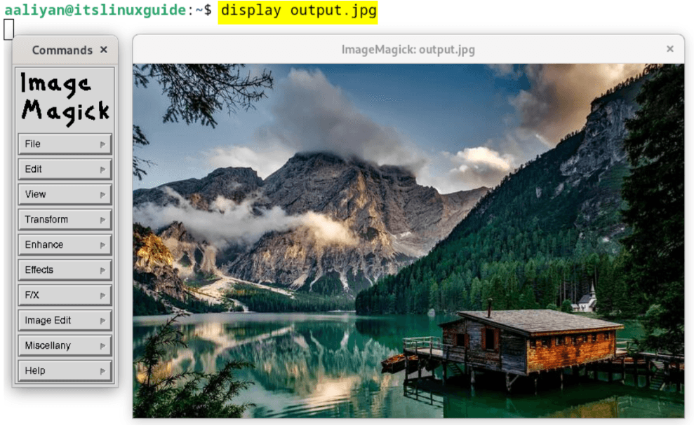 Displaying an image on Debian 