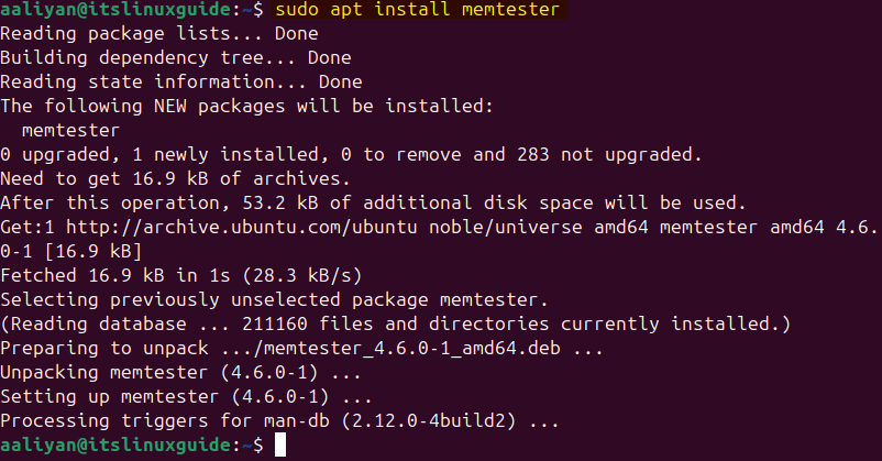 Installing Memtester application on Ubuntu