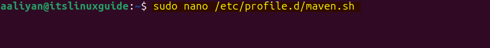 Creating a script file for declaring java variable path for Maven On Ubuntu