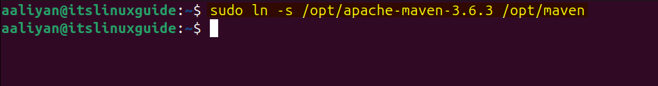 Creating a symbolic link for Maven centralized access on Ubuntu