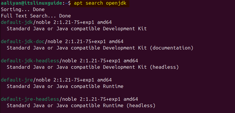 Searching for available version of OpenJDK in apt package manager in Ubuntu