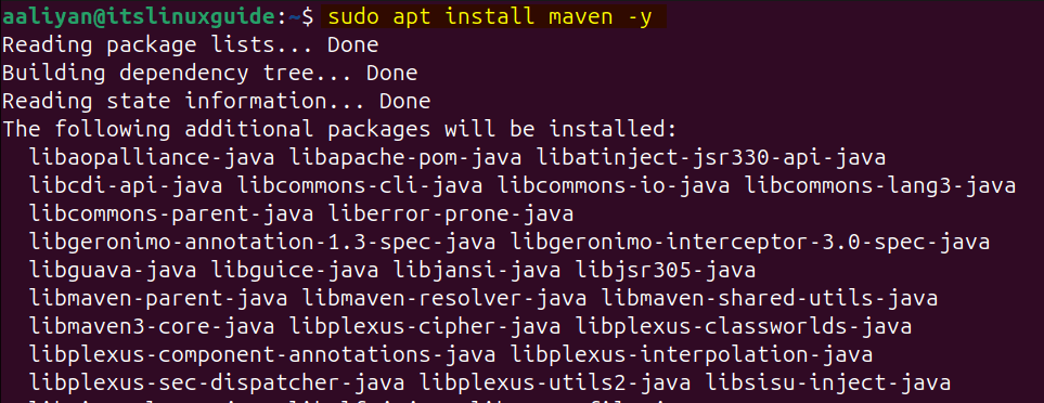 Installing maven on Ubuntu via apt Package manager