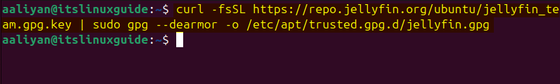 Adding Jellyfin Repository GPG key on Ubuntu
