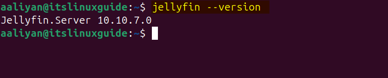Checking Jellyfin version after installing it via its deb file on Ubuntu