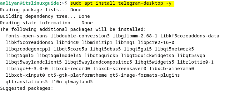 Installing Telegram on Debian via apt package installer