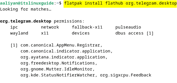 Installing Telegram on Debianvia Flatpak app installer 