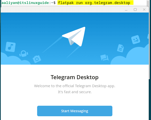 Launching Telegram on Debian installed via flatpak