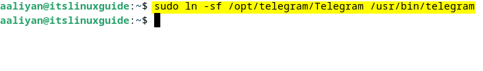 Creating symbolic link for Telegram extracted tar file on Debian