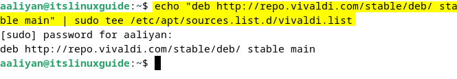 Adding Vivaldi repository in Debian for its installation