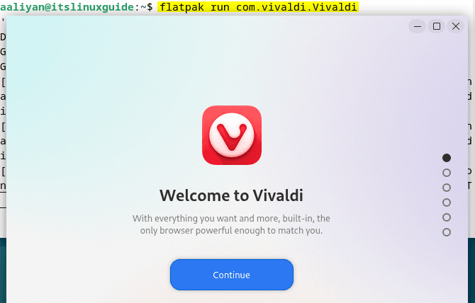 Launching Vivaldi browser on Debian installed via flatpak