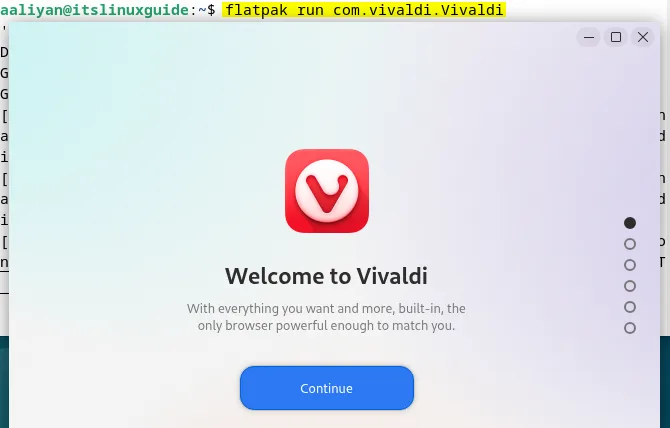 Launching Vivaldi browser on Debian installed via flatpak
