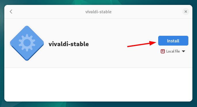 Installing Vivaldi on Debian via its deb file by using software install App
