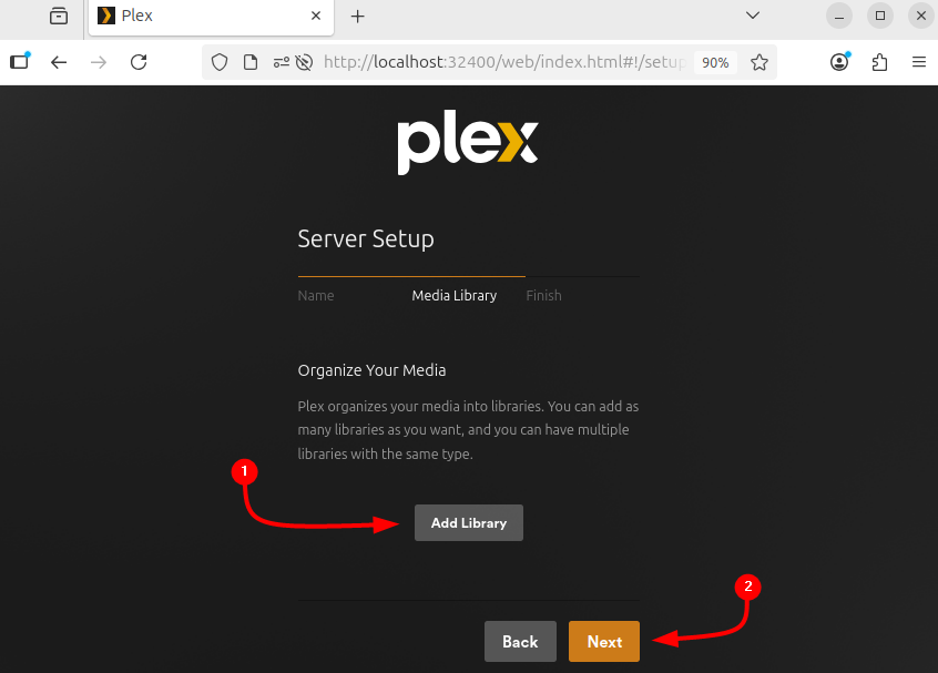 Adding Libraries in Plex Media Server in Ubuntu