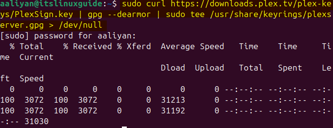 Adding Plex media Server repository GPG key in Ubuntu