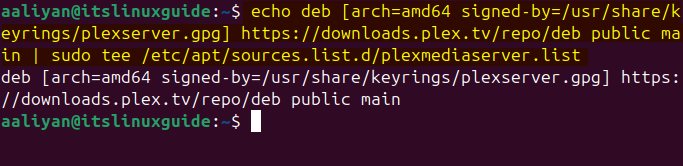 Adding Plex media Server repository in Ubuntu