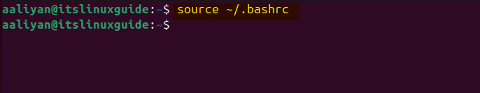 Reloading the user’s Bash configuration on Ubuntu to access Terminator from anywhere