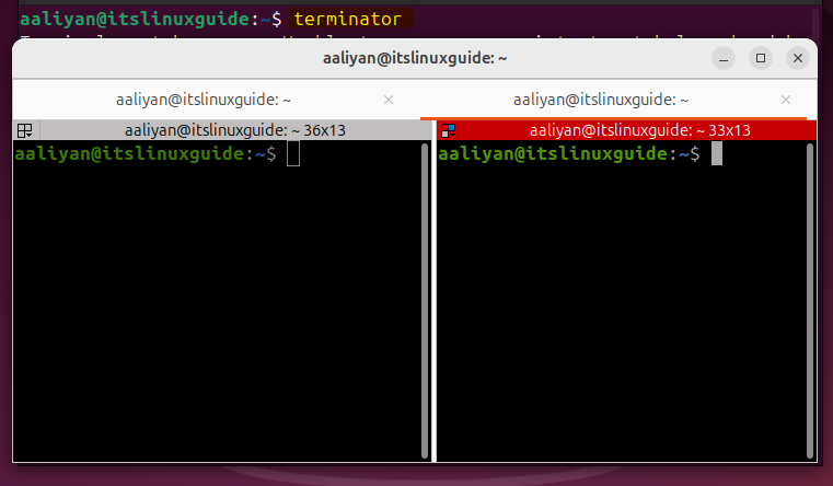 Launching terminator installed via .deb file using terminal