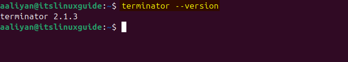 Checking terminator version