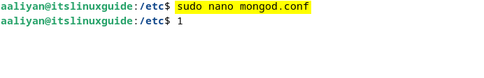 Opening MongoDB configuration file on Debian