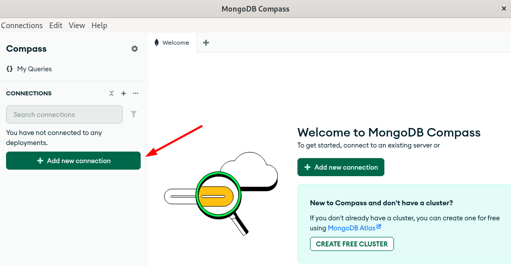 Adding MongoDB Connection in MongoDB Compass in Debian
