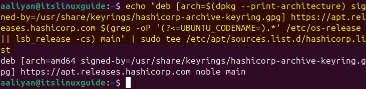 Adding Terraform repository on Ubuntu