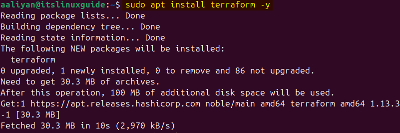 Installing Terraform on Ubuntu via apt