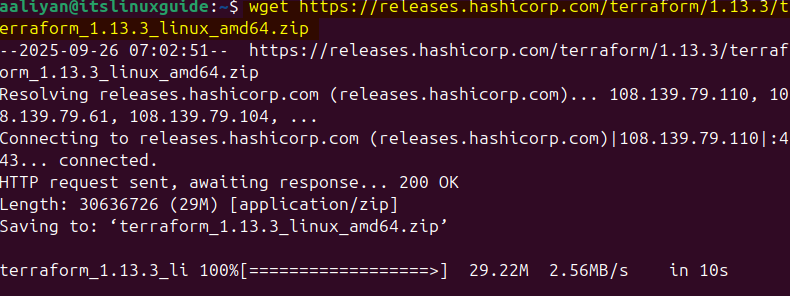 Downloading Terraform Source file on Ubuntu