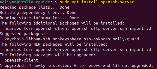 Installing OpenSSH on Ubuntu to install GitLab on Ubuntu