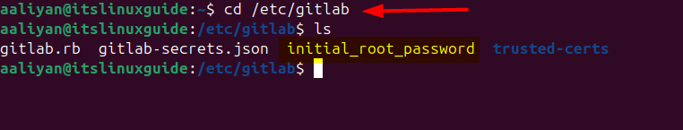 Reading temporary password in initial_root_password file of GitLab on Ubuntu