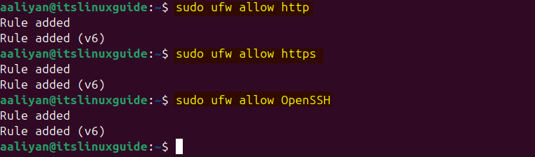 Allowing HTTP, HTTPS,OpenSSH through Ubuntu firewall for GitLab 
