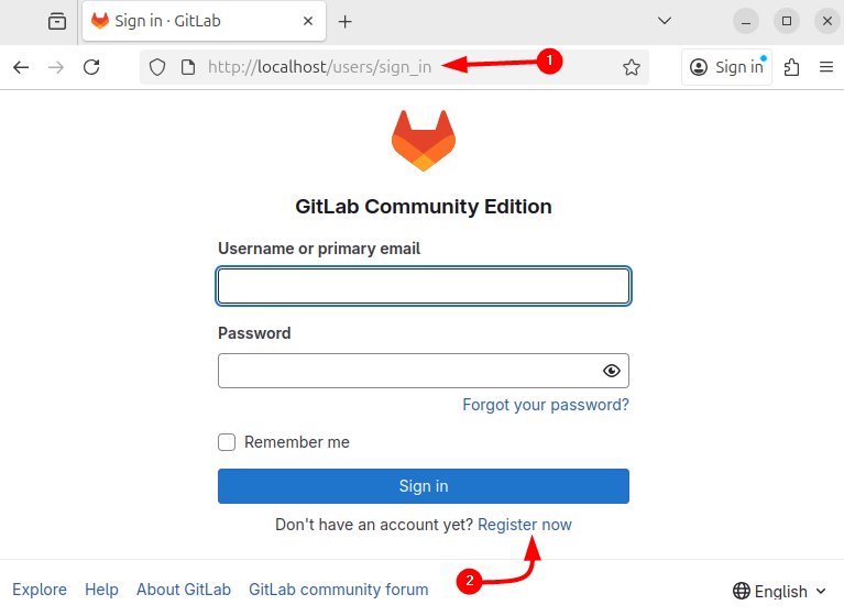 Signing in to GitLab account oin Ubuntu