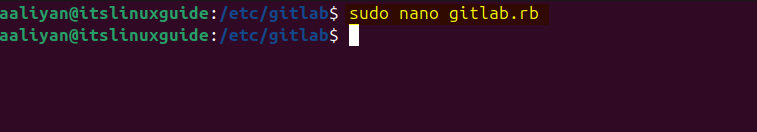 Editing GitLab configuration file on Ubuntu 