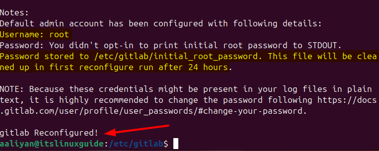 Reconfiguring GitLab Configuration file after adding data manually on Ubuntu 