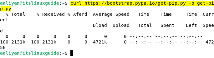 Downloading Python script for installing pip on Debian