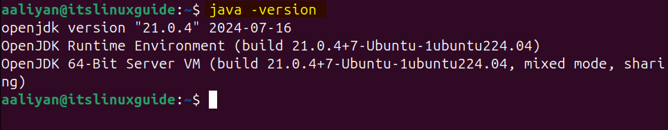 Checking java Version on Ubuntu to verify its installation to install Cassandra