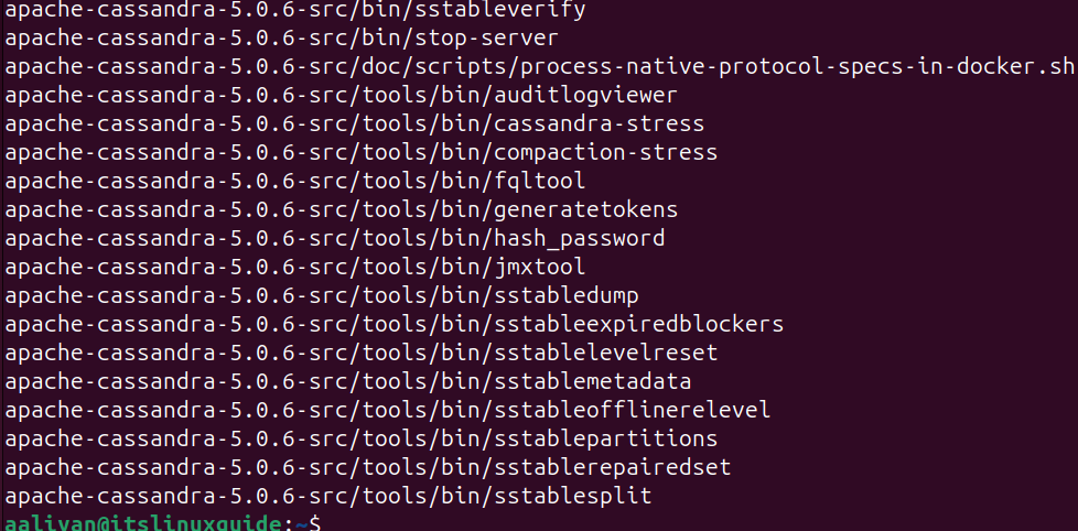 Extracting Cassandra tar file on Ubuntu