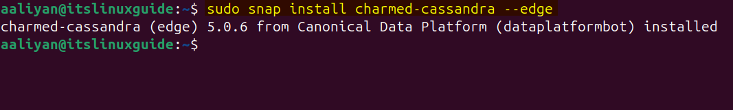Installing Cassandra via Sanp app installer on Ubuntu