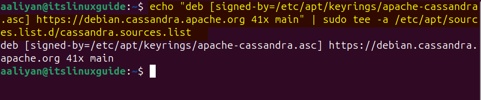 Adding Cassandra repository in Ubuntu