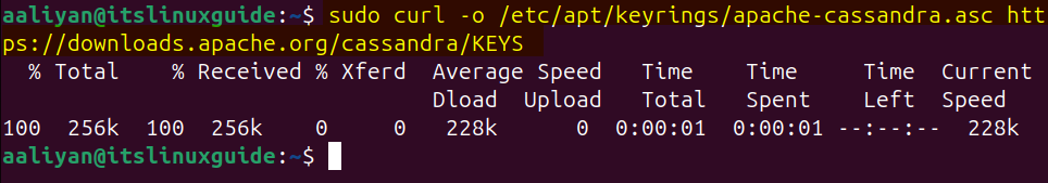 Downloading Cassandra repository key in Ubuntu